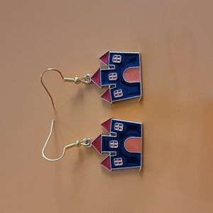 NWOT Earrings Haunted House Halloween Free Bag